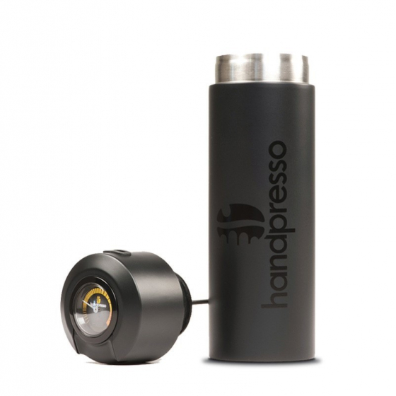 Black thermo-flask with built-in thermometer - Handpresso